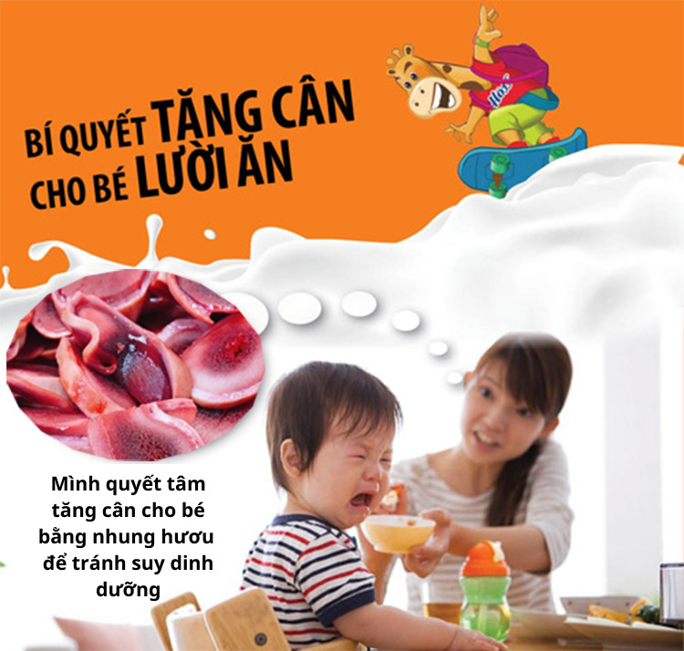 Bổ sung nhung hươu cho bé giúp tăng cân