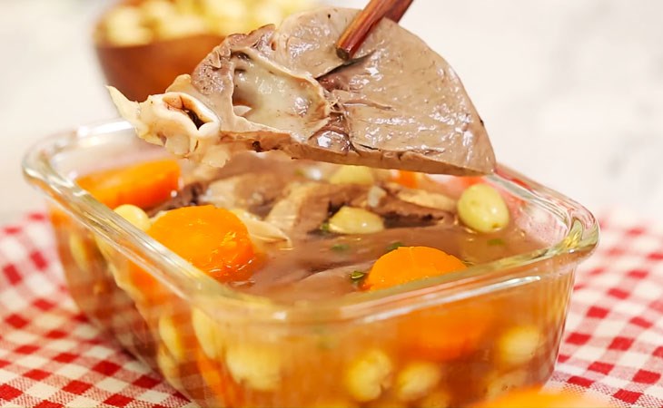 Tim lợn hầm nhung hươu và nhục thung dung