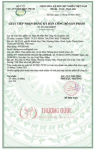 Giấy chứng nhận An Toàn Thực Phẩm do Bộ Y Tế cấp phép